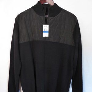 MICHAEL KORS BRAND MENS BLACK 3/4 ZIPPER SWEATER JACKET (NEW WITH TAGS) …